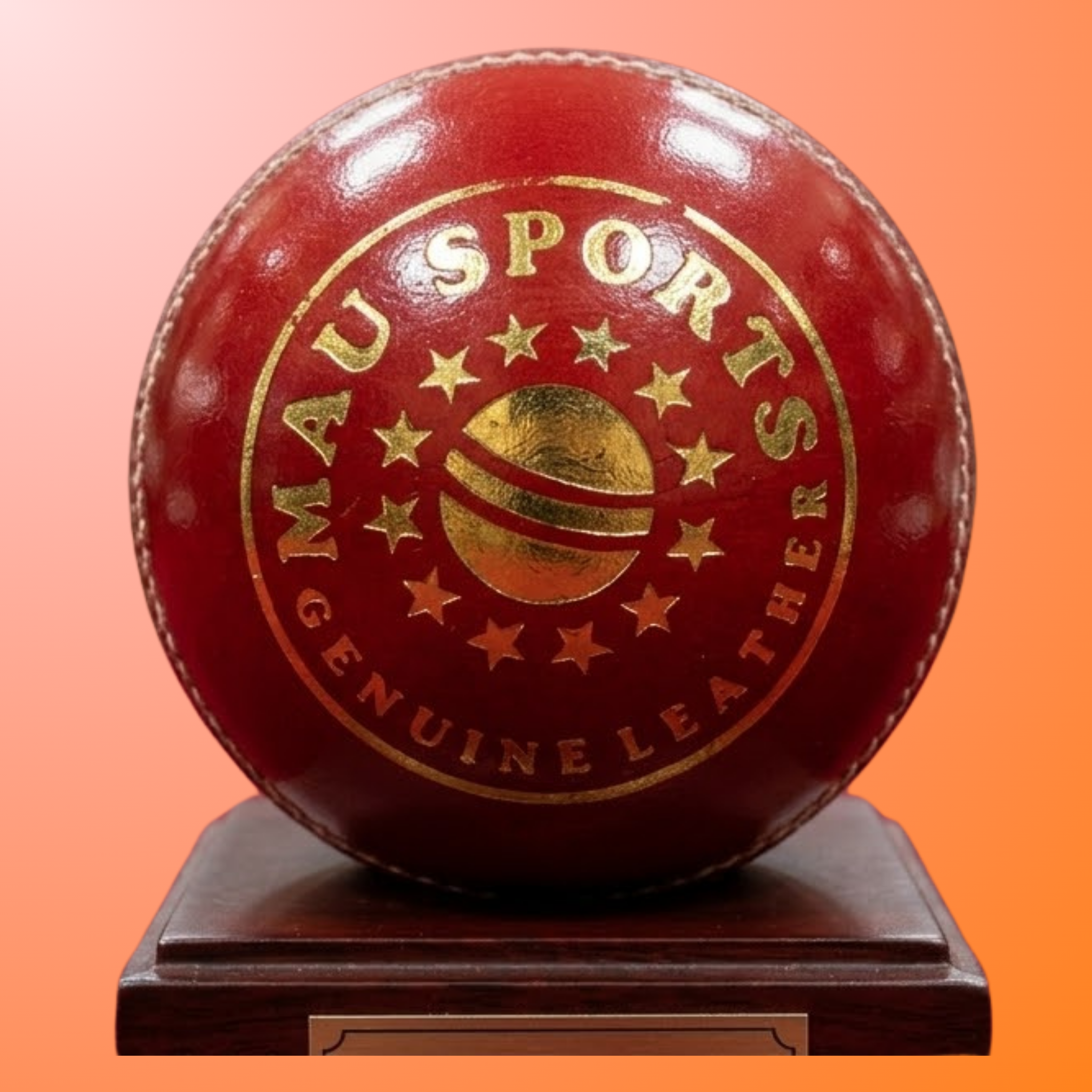 MAU Sports Genuine Leather Hard Ball (Red)