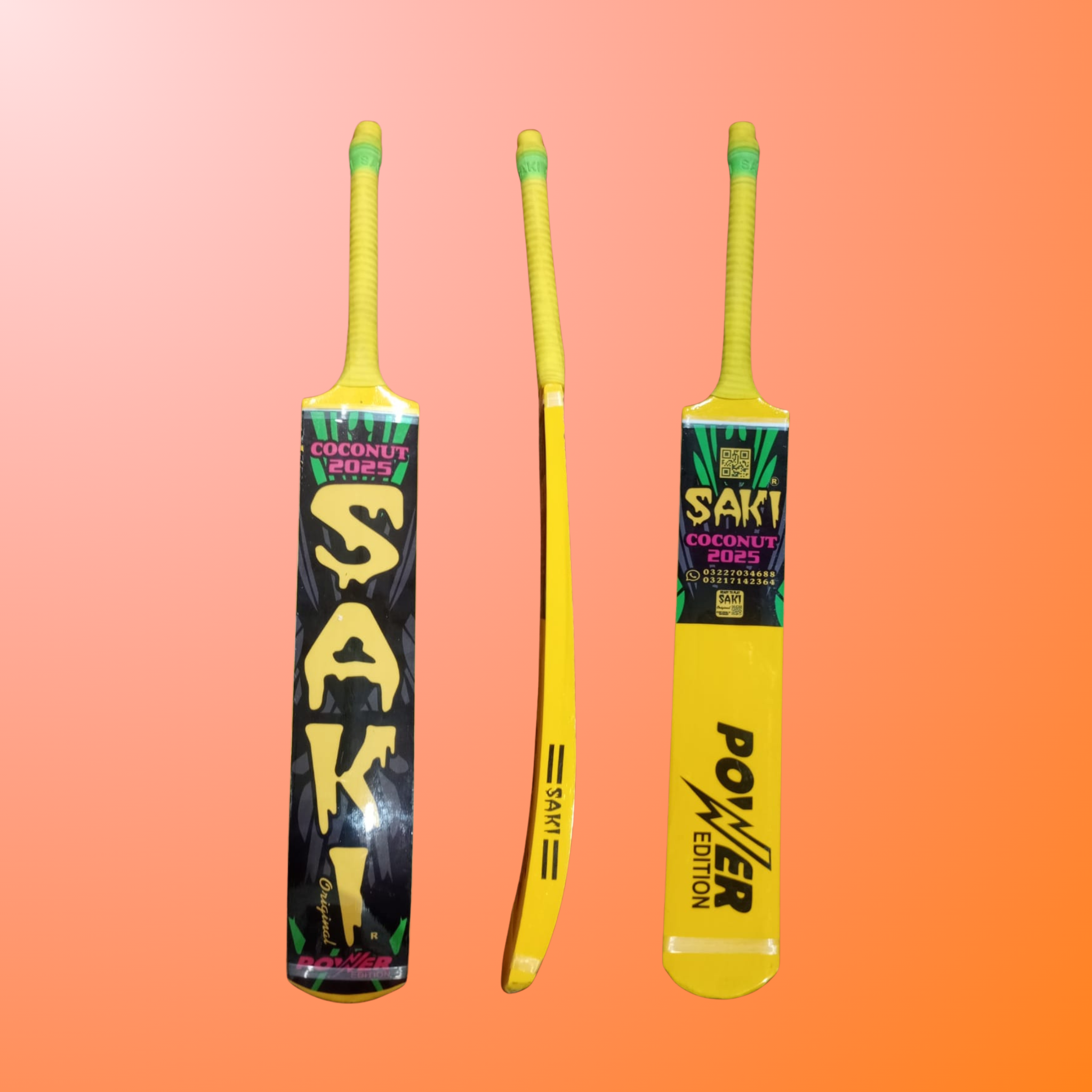 Saki Power Edition Sri Lankan Coconut double Press Tape Ball Bat